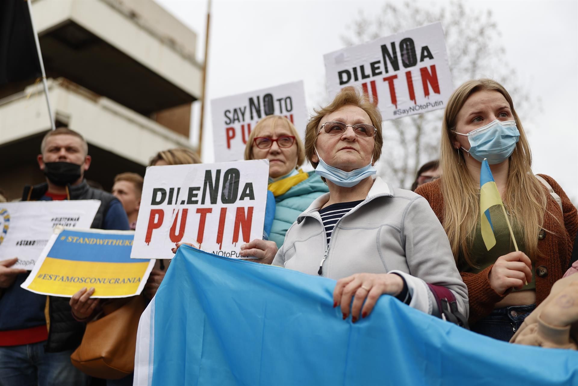 Protesta de ucranianos en Madrid